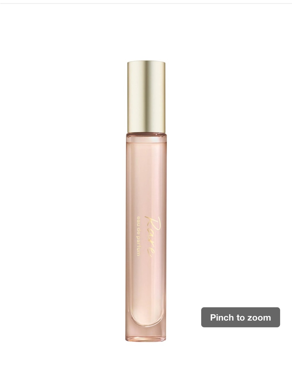 Rare Beauty travel size Fragrance - Pale Pink with Gold Cap - 3/4 remaining